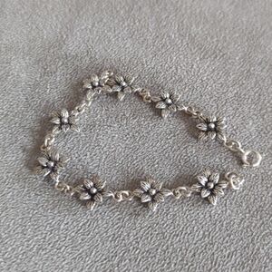 Sterling Silver Floral Bracelet